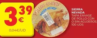 Oferta de Sierra - Tapa Envase De Pollo Con O Sin Agujeros por 3,39€ en CashDiplo