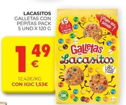 Oferta de Lacasitos - Galletas Con Pepitas Pack por 1,49€ en CashDiplo