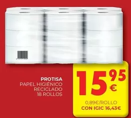 Oferta de Papel Higienico Reciclado 18 Rollos por 15,95€ en CashDiplo