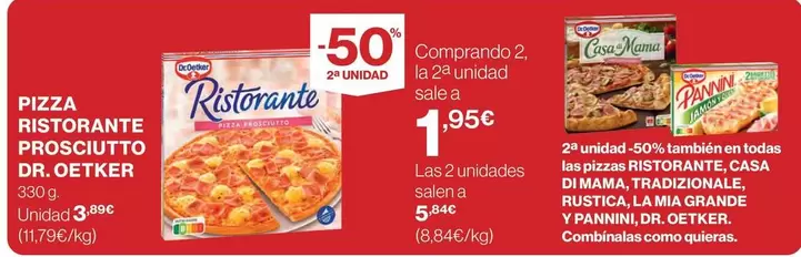 Oferta de Dr Oetker - Pizza Ristorante Prosciutto por 3,19€ en El Corte Inglés