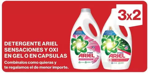 Oferta de Ariel - Detergente Sensaciones Y Oxi En Gel O En Capsulas en El Corte Inglés