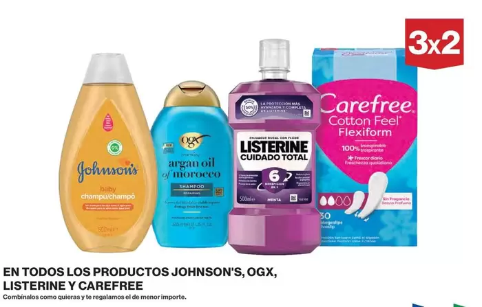 Oferta de Listerine - En Todos Los Productos Johnson's, Ogx, en El Corte Inglés