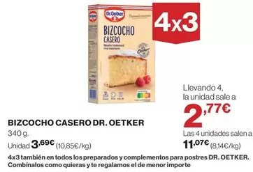 Oferta de Dr Oetker - Bizcocho Casero por 3,69€ en El Corte Inglés