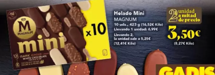 Oferta de Magnum - Helado Mini por 3,5€ en Gadis