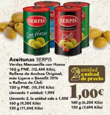 Oferta de Serpis - Aceitunas por 1€ en Gadis