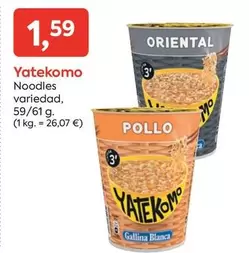 Oferta de Yatekomo - Noodles por 1,59€ en Suma Supermercados