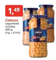 Oferta de Cidacos - Legumbres Cocidas por 1,49€ en Suma Supermercados