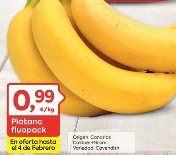 Oferta de Origen - Platano Fluopack por 0,99€ en Suma Supermercados