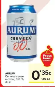 Oferta de Aurum - Cervesa Sense Alcohol por 0,35€ en Caprabo