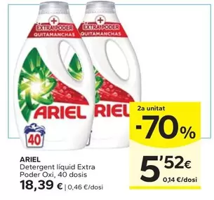 Oferta de Ariel - Detergent Liquid Extra Poder Oxi por 18,39€ en Caprabo