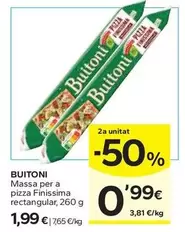 Oferta de Buitoni - Massa Per A Pizza Finissima Rectangular por 1,99€ en Caprabo