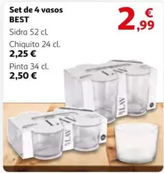 Oferta de Best - Set De 4 Vasos por 2,99€ en Alcampo