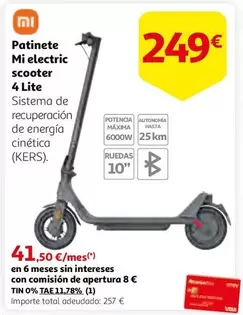 Oferta de Xiaomi - Patinete Mi Electric Scooter 4 Lite por 249€ en Alcampo