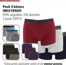 Oferta de Inextenso - Pack 3 Boxers por 9,99€ en Alcampo