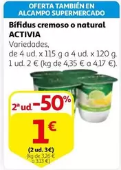 Oferta de Activia - Bifidus Cremoso O Natural por 2€ en Alcampo