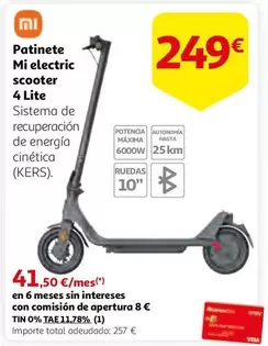 Oferta de Xiaomi - Patinete Mi Electric Scooter 4 Lite por 249€ en Alcampo