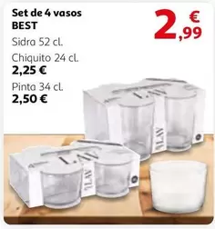 Oferta de Set De 4 Vasos por 2,99€ en Alcampo