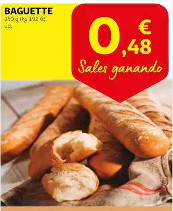 Oferta de Baguette por 0,48€ en Alcampo