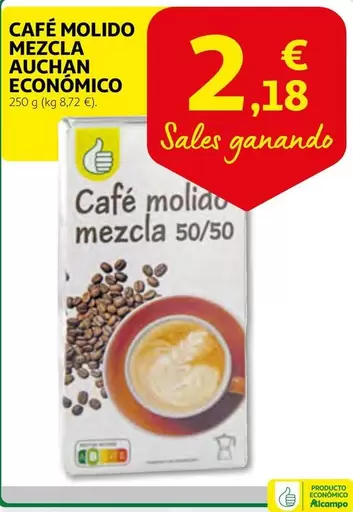 Oferta de Auchan - Café Molido Mezcla por 2,18€ en Alcampo