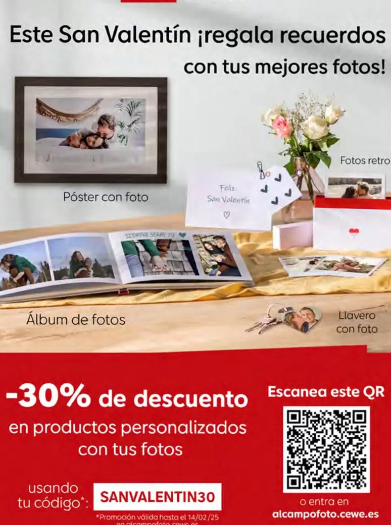 Oferta de San - Estre San Valentín Reculares Regala Recuerdos Con Tus Mejores Fotos! en Alcampo