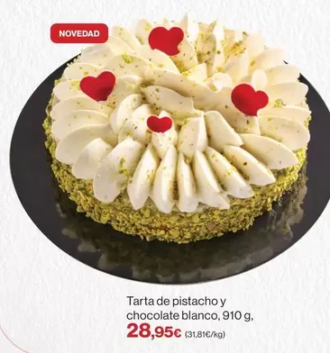 Oferta de Blanco - Tarta De Pistacho Y Chocolate por 28,95€ en Supercor