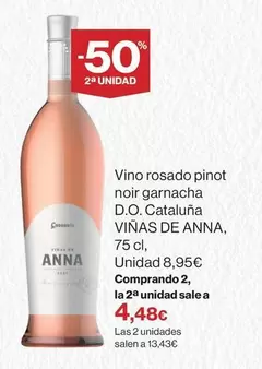 Oferta de Vino Rosado Pinot Noir Garnacha D.o. Cataluna por 8,95€ en Supercor