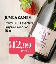 Oferta de Juvé y Camps - Cava Brut Essential Purpura Reserva por 12,99€ en Supermercados Plaza