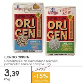 Oferta de Luengo - Garbanzo IGP De Fuentesauco O Lenteja Pardina IGP Tierra De Campos por 3,39€ en Supermercados Plaza