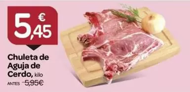 Oferta de Chuleta De Aguja De Cerdo por 5,45€ en Supermercados El Jamón