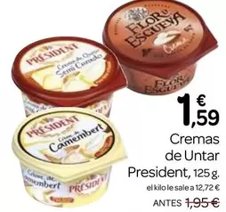 Oferta de Président - Cremas De Untar por 1,59€ en Supermercados El Jamón