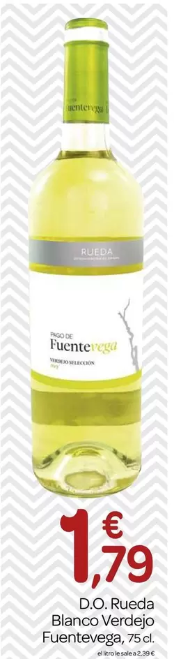 Oferta de Fuentevega - D.O. Rueda Blanco Verdejo  por 1,79€ en Supermercados El Jamón