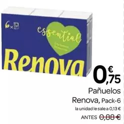 Oferta de Renova - Panuelos por 0,75€ en Supermercados El Jamón