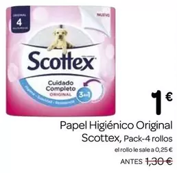 Oferta de Scottex - Papel Higiénico Original por 1€ en Supermercados El Jamón