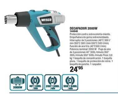 Oferta de Wesco - Decapador 2000w  por 24,95€ en Ferrcash