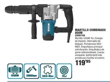 Oferta de Wesco - Martillo Combinado 800W por 119,95€ en Ferrcash