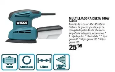 Oferta de Wesco - Multilijadora Delta 160W por 25,95€ en Ferrcash