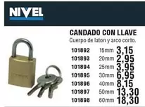 Oferta de Candado Con Llave por 3,15€ en Ferrcash