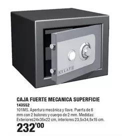 Oferta de Kylate - Caja Fuerte Mecanica Superficie por 232€ en Ferrcash