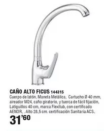 Oferta de Caño Alto Ficus  por 31,6€ en Ferrcash