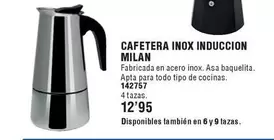 Oferta de Milán - Cafetera Inox Induccion por 12,95€ en Ferrcash