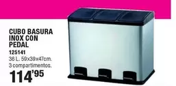 Oferta de Vivahogar - Cubo Basura Inox Con Pedal por 114,95€ en Ferrcash