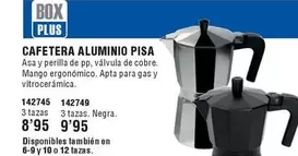 Oferta de Pisa - Cafetera Aluminio  por 8,95€ en Ferrcash