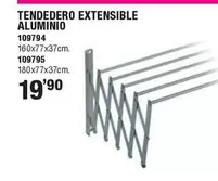 Oferta de Vivahogar - Tendedero Extensible Aluminio por 19,9€ en Ferrcash