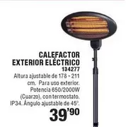 Oferta de Vivahogar - Calefactor Exterior Eléctrico por 39,9€ en Ferrcash