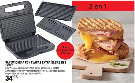 Oferta de Ambit - Sandwichera Con Placas Extraibles 2 En 1 por 34,95€ en Ferrcash