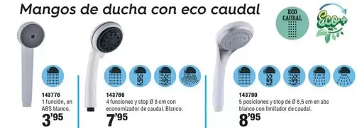 Oferta de Mangos De Ducha Con Eco Caudal por 3,95€ en Ferrcash