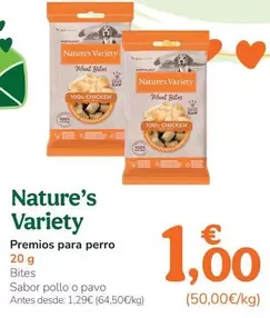 Oferta de Nature's Varity - Premios Para Perro por 1€ en Tiendanimal