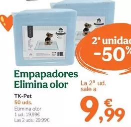 Oferta de Tk-Pet - Empapadores Elimina Olor por 9,99€ en Tiendanimal