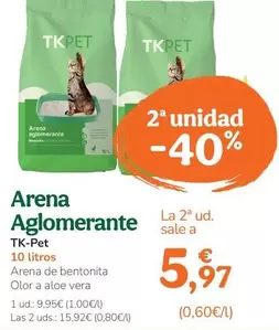 Oferta de Tk-Pet - Arena Aglomerante por 9,95€ en Tiendanimal