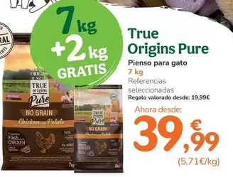 Oferta de True Origins - Pure Pienso Para Gato por 39,99€ en Tiendanimal